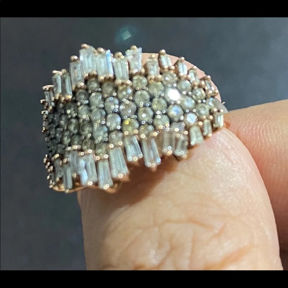 10k solid rose gold diamonds ring